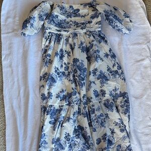 Abercrombie & Fitch Blue Floral Midi Dress